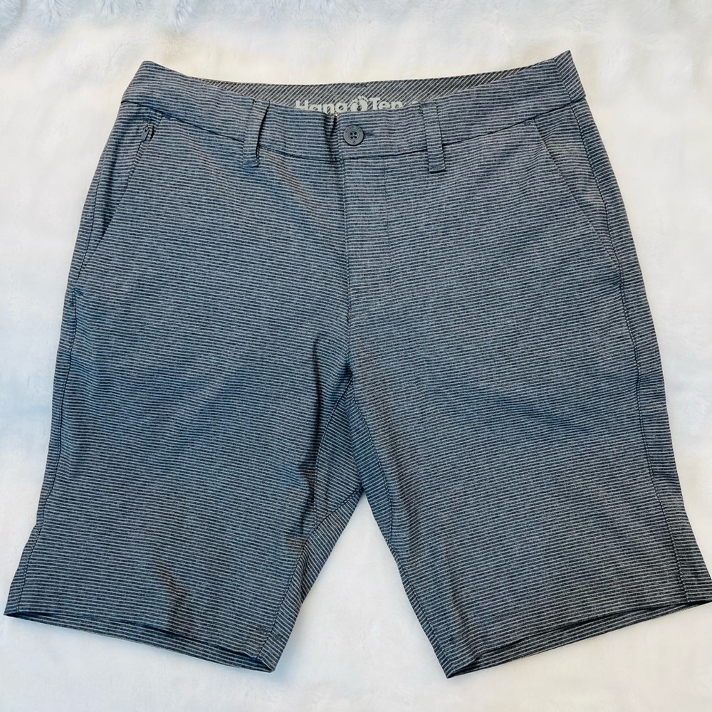 Hang ten men’s hybrid 21 inch short quickdry lightweight zipper pocket